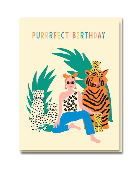 Happy Birthday Card: Tiger Lady