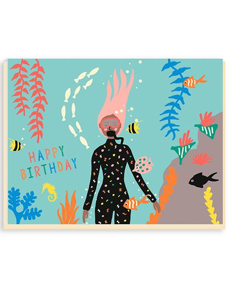 Happy Birthday Card - Diver