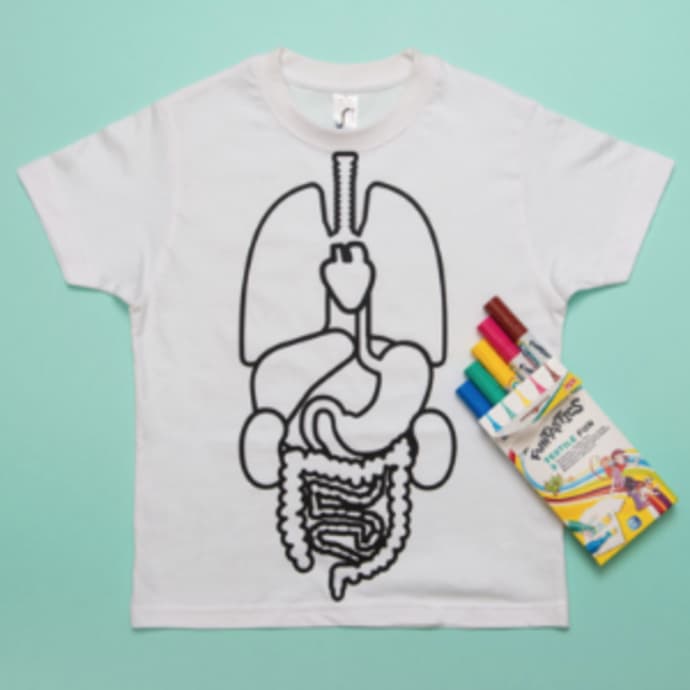 Pinta tu camiseta de los organos del cuerpo