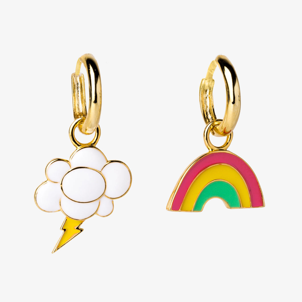 Pendientes / Hoop earrings rainbow and cloud